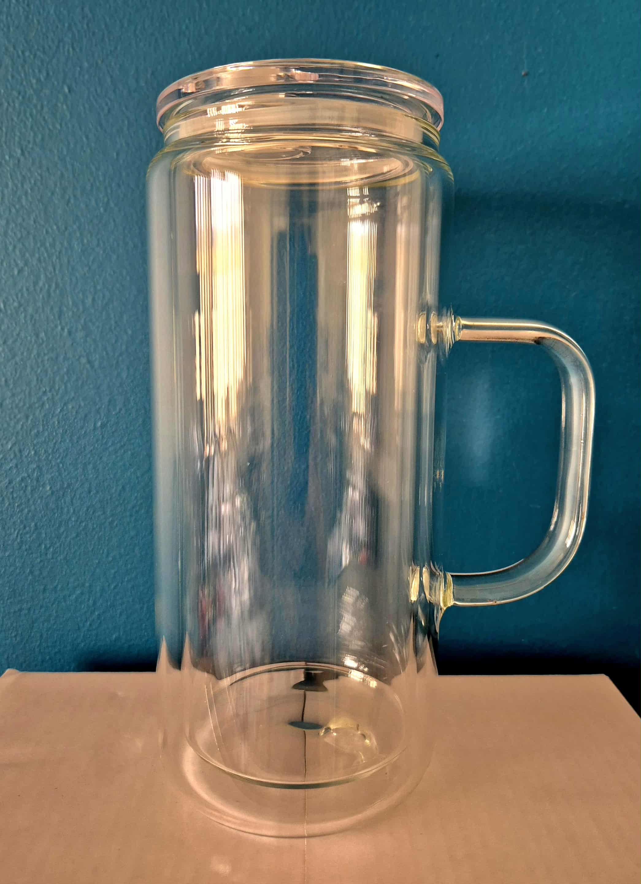 20oz Glass Snow Globe Tumbler with handle...